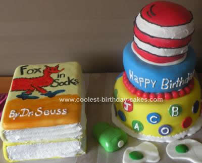 Homemade Dr. Seuss 1st Birthday Cake Design
