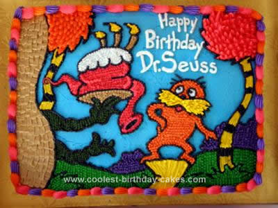 Homemade Dr. Seuss Birthday Cake Design