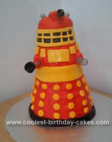 Homemade Dr Who Dalek Birthday Cake