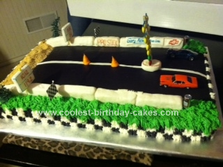 Homemade Drag Strip Birthday Cake