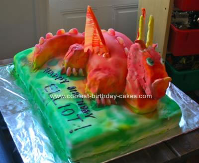 Homemade Dragon Birthday Cake