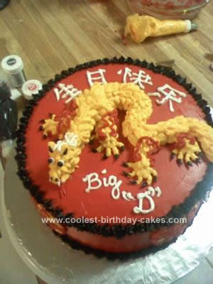 Homemade Dragon Birthday Cake Design