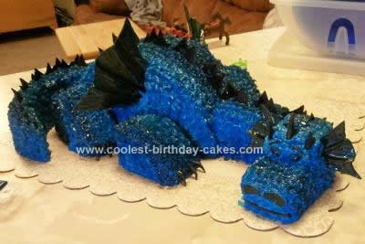 Homemade  Dragon Birthday Cake Design