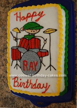 Homemade Drummer Cake