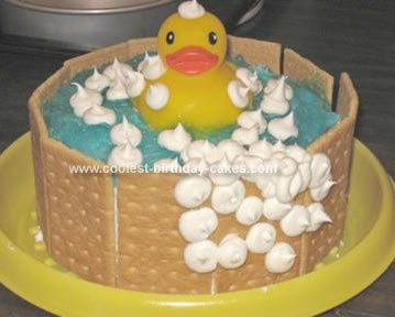 Homemade Duckie in Tub Birthday Cake