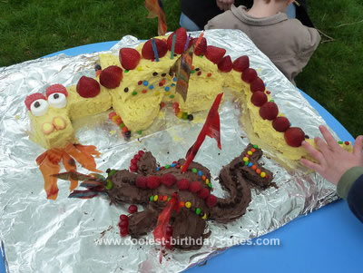 Homemade Dueling Dragons Birthday Cake