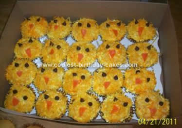 Homemade Easter Chick Cupcakes