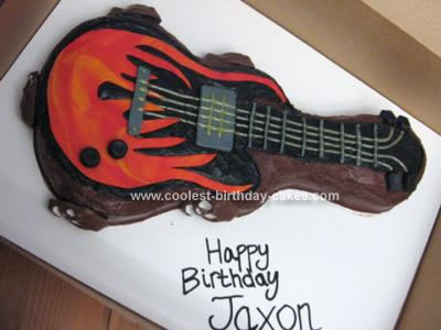 Homemade Electric Guitar Birthday Cake