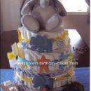 Homemade Elephant and Stars Diaper Cake