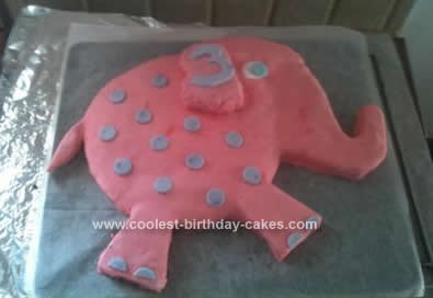 Homemade  Elephant Birthday Cake