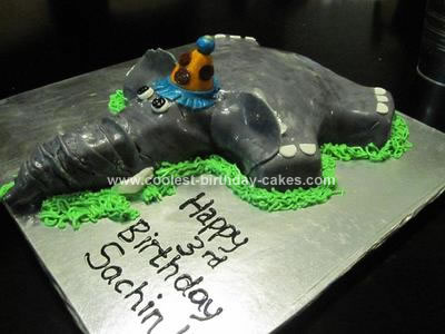 Homemade Elephant Birthday Cake