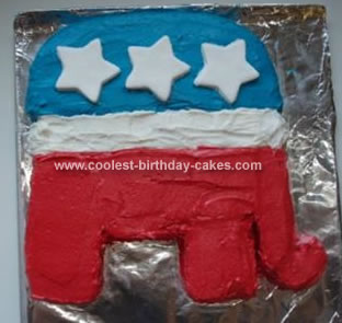 Homemade Republican Elephant Cake