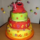 Homemade Elmo 1st Birthday Cake