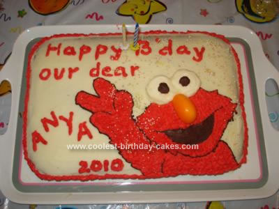Homemade Elmo 2nd Birthday Cake