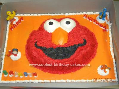 Homemade Elmo 3rd Birthday Cake