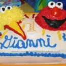Homemade Elmo and Big Bird Cake