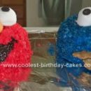 Homemade Elmo and Cookie Monster Birthday Cakes