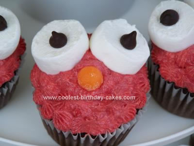 Homemade Elmo Birthday Cupcake