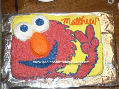 Homemade Elmo Second Birthday Cake
