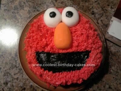 Homemade  Elmo Smash Birthday Cake