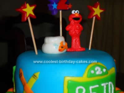 Homemade  Elmo's World Birthday Cake