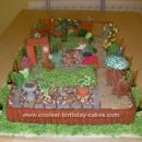 Homemade English Garden Birthday Cake