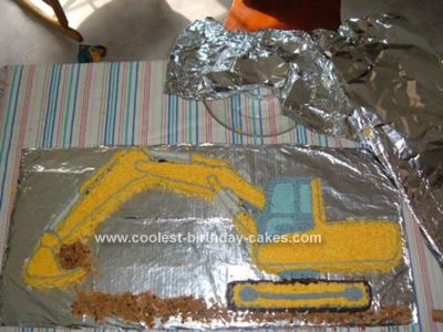 Homemade Excavator Cake Idea