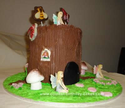 Homemade Fairy Garden Birthday Cake