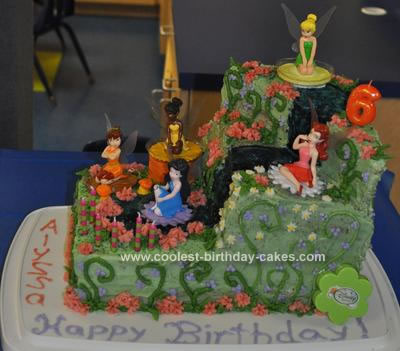 Homemade Fairy Tinkerbell Birthday Cake
