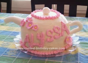 Homemade  Fancy Tea Party Teapot Cake