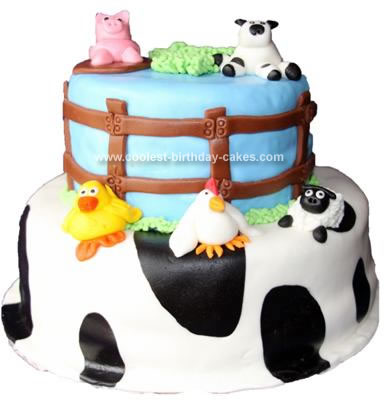 Coolest Homemade Farm And Animals Birthday Cake