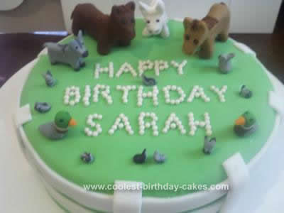 Homemade Farm Scene Birthday Cake