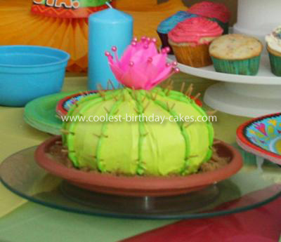 Homemade Fiesta Cactus Cake