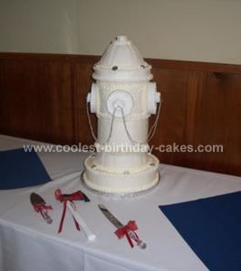 Homemade Fire Hydrant Wedding Cake