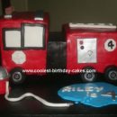 Homemade Fire Truck Birthday Cake