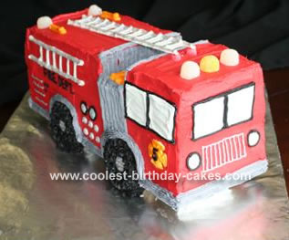 3 D Fire Truck Cake