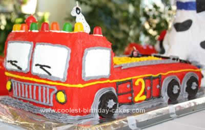 Homemade Fire Truck Cake Design