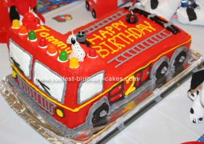 Homemade Fire Truck Cake Design