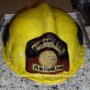 Homemade Firefighter Helmet Birthday Cake