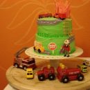 Homemade Firefighter Theme Birthday Cake
