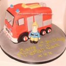 Homemade Fireman Sam and Jupiter Cake