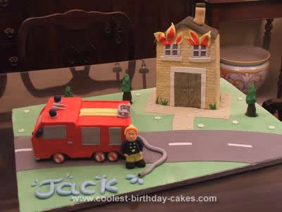 Homemade Fireman Sam Cake