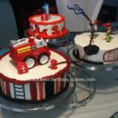Homemade Firetruck 1st Birthday Cake