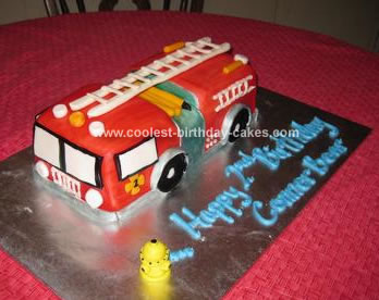 Homemade  Firetruck Birthday Cake
