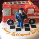 Homemade  Firetruck Retirement Cake