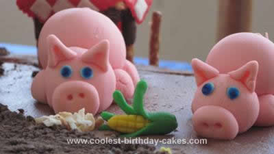 Homemade First Birthday Barnyard Fun Cake