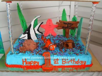 Homemade First Birthday Finding Nemo Cake