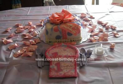 Homemade First Birthday Gift Box Cake