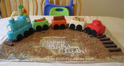 Homemade First Birthday Train Cake