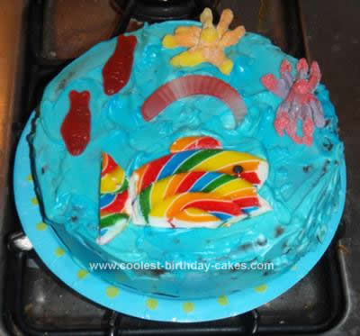Homemade Fish and Rainbow Octopus Cake